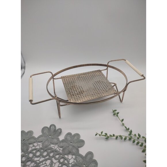 Vintage Pyrex Cinderella Oval Casserole Double Candle Warmer Metal Stand - Picture 1 of 17